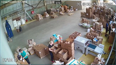 Установка видеонаблюдения на складе