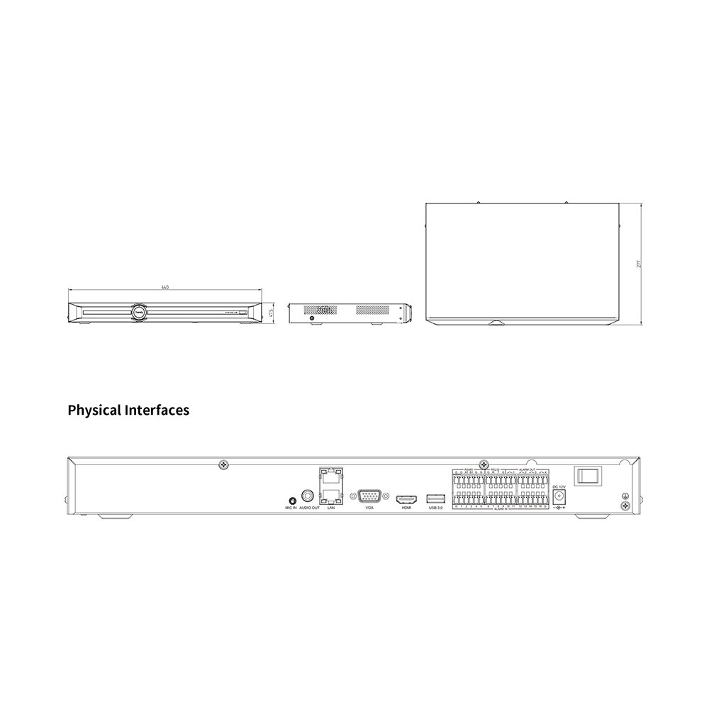TC-R3240 Spec:I/B/N/H IP-видеорегистратор