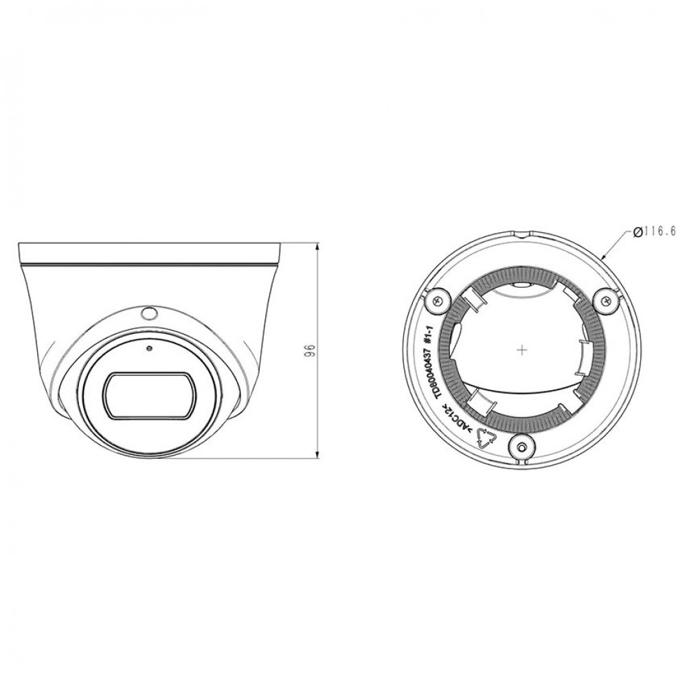 TC-C32XS Spec:I3/E/Y/M/2.8mm IP камера купольная 2Mп