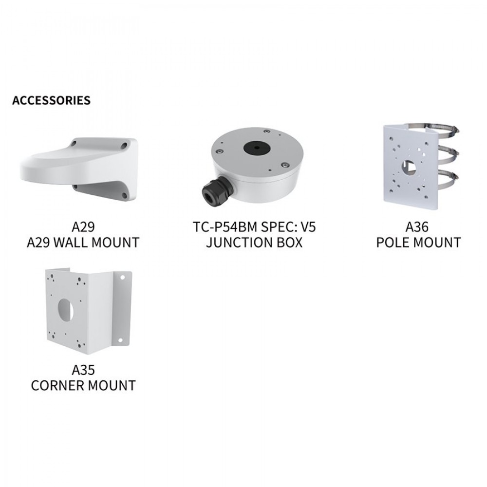 TC-C38XS Spec:I3/E/Y/M/H/2.8mm IP камера купольная 8Mп