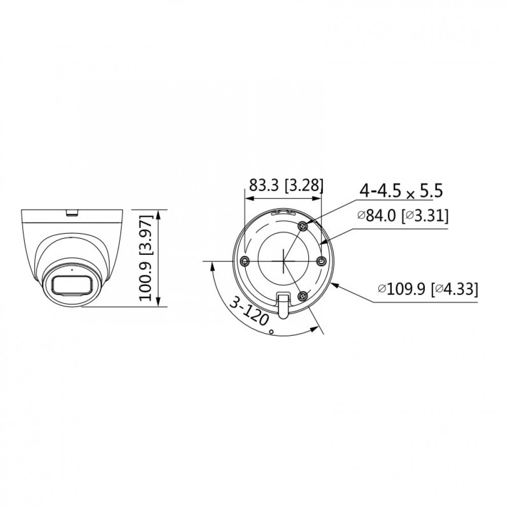 DH-IPC-HDW2431TP-AS-0280B Камера видеонаблюдения IP уличная купольная 4Мп