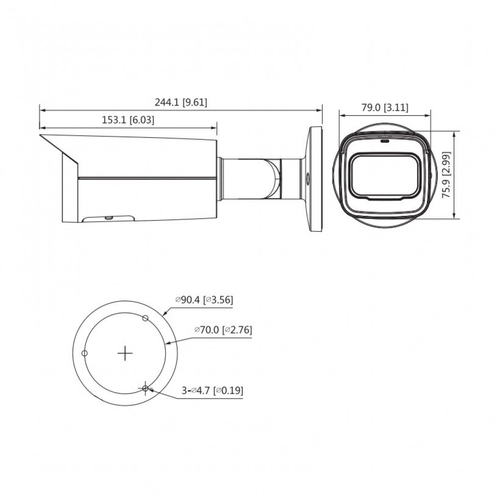 DH-IPC-HFW3241TP-ZS Камера видеонаблюдения IP уличная цилиндрическая 2Мп