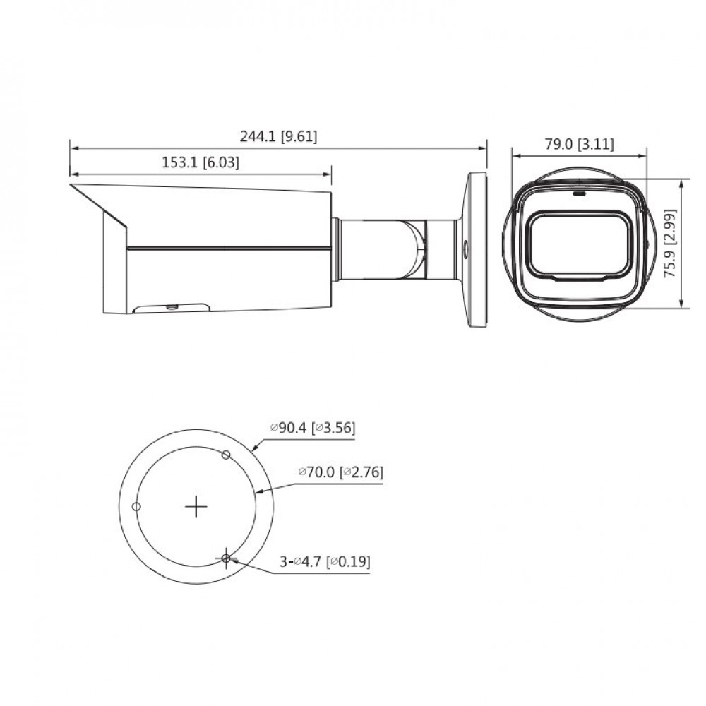 DH-IPC-HFW3441TP-ZS Камера видеонаблюдения IP уличная цилиндрическая 4Мп