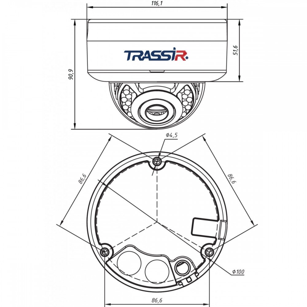 TR-D3152ZIR2 2.8-8 Уличная вандалостойкая 5Мп IP-камера