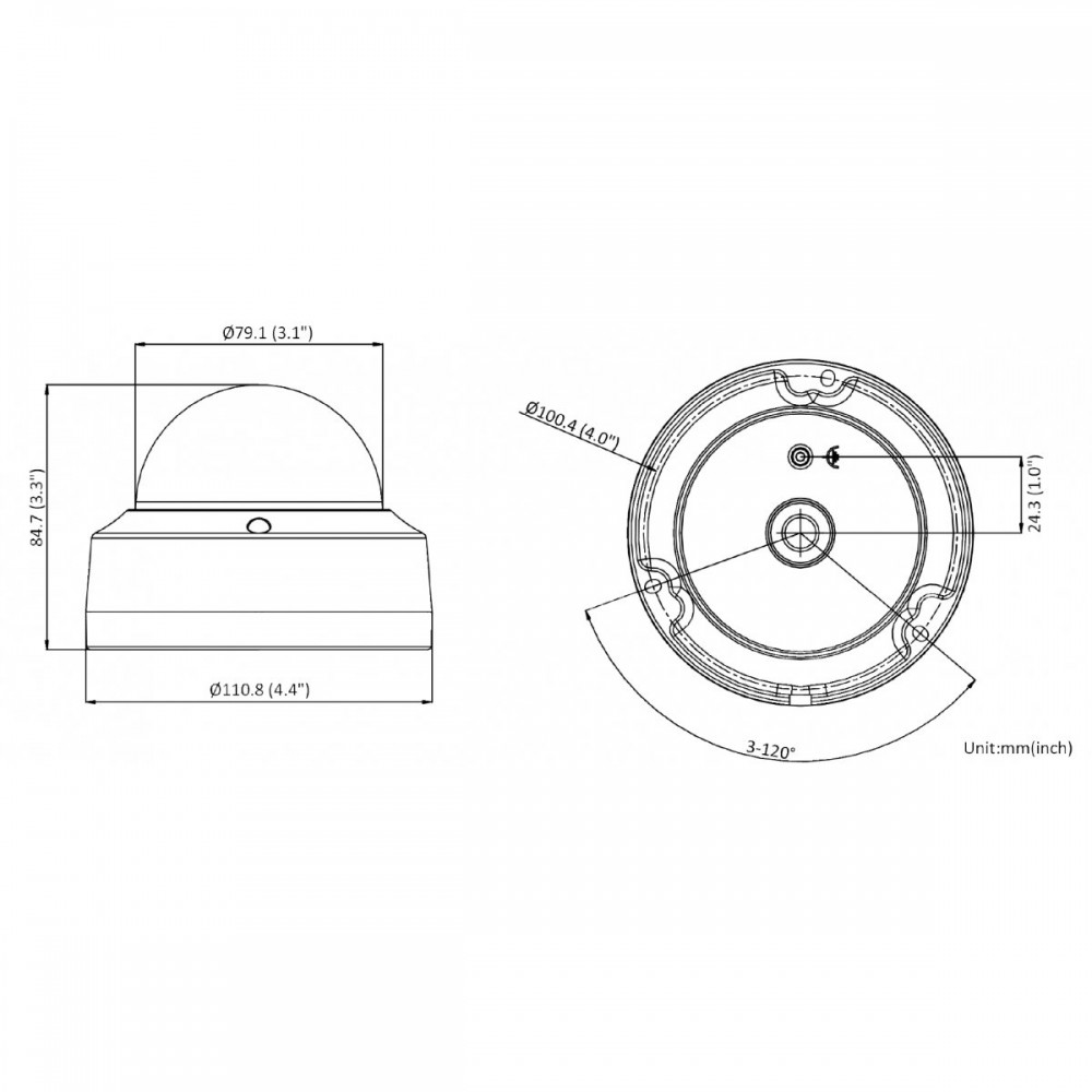 IPC-D022-G2/S (2.8mm) 2Мп уличная купольная мини IP-камера