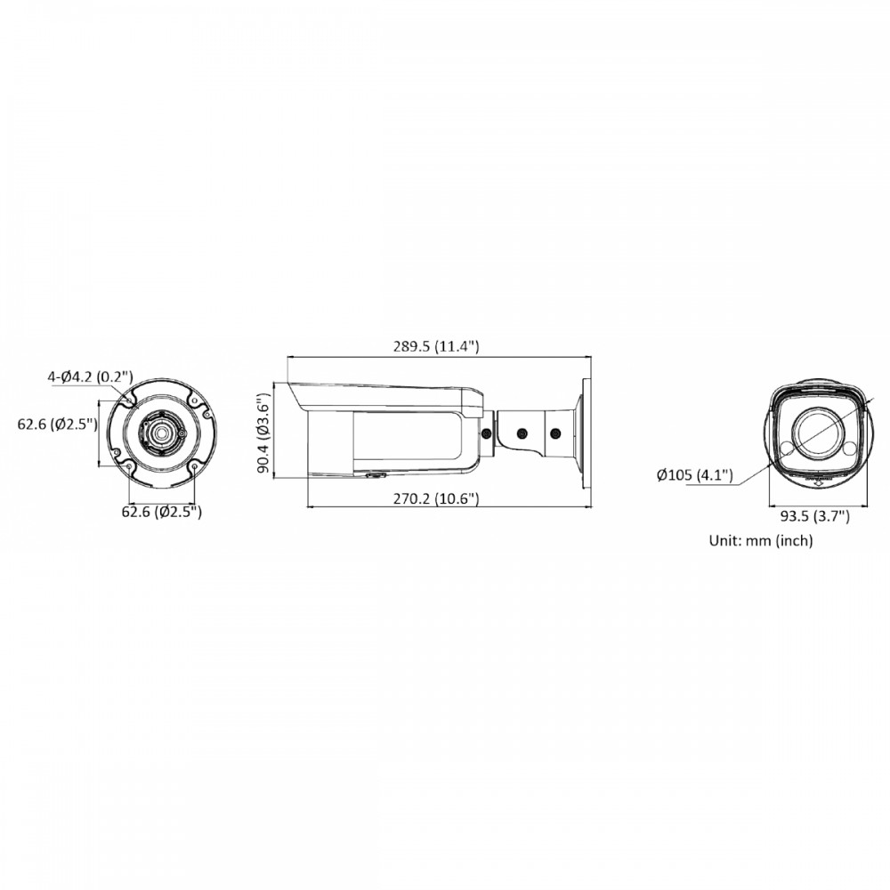 DS-2CD2T27G2-L(C) (4 мм) 2 Мп цилиндрическая IP-камера
