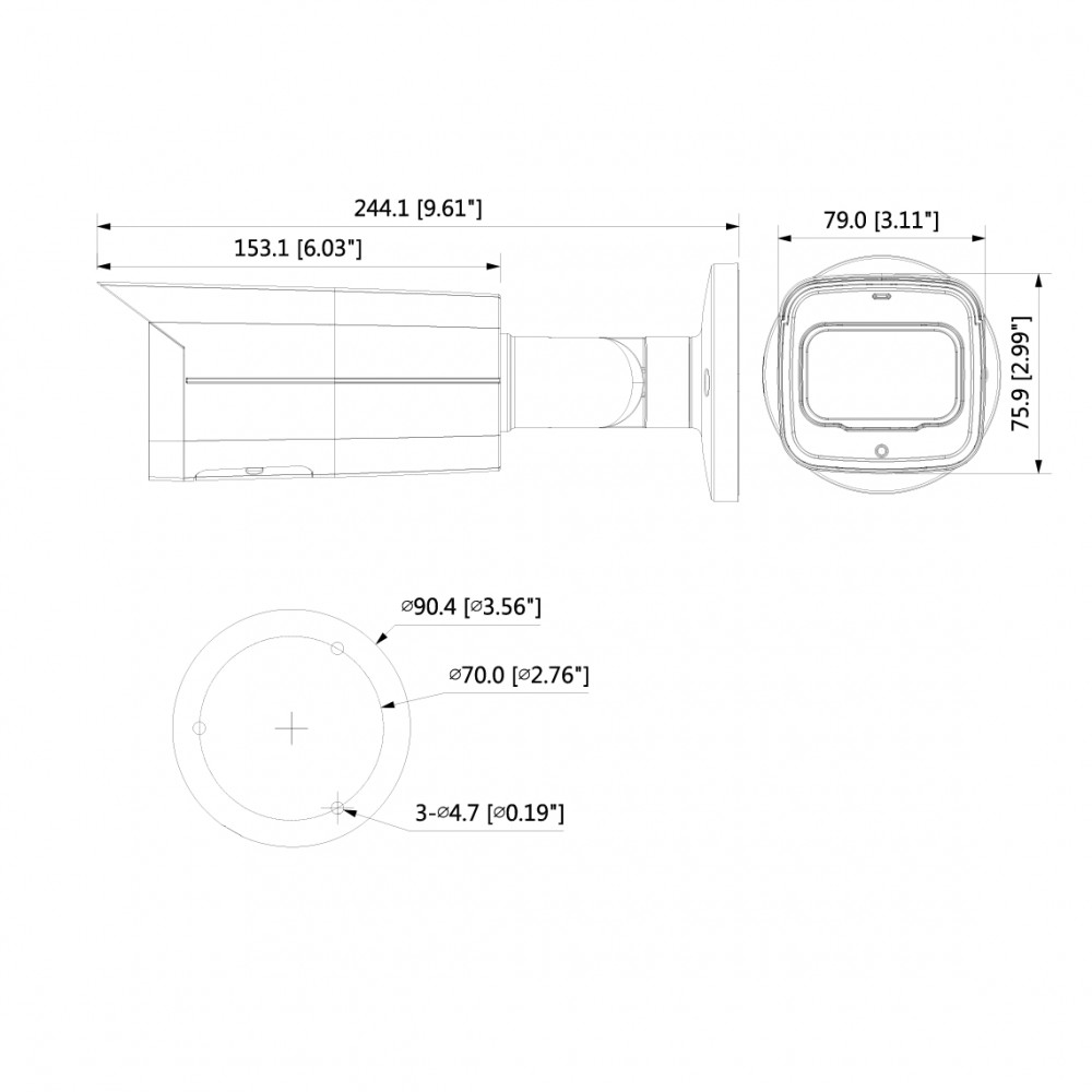 DH-IPC-HFW5541TP-ASE-0280B Уличная цилиндрическая IP-видеокамера с ИИ 5Мп