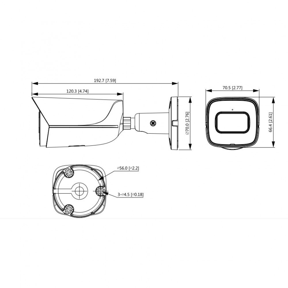 DH-IPC-HFW3441EP-SA-0280B Уличная цилиндрическая IP-видеокамера с ИИ 4Мп