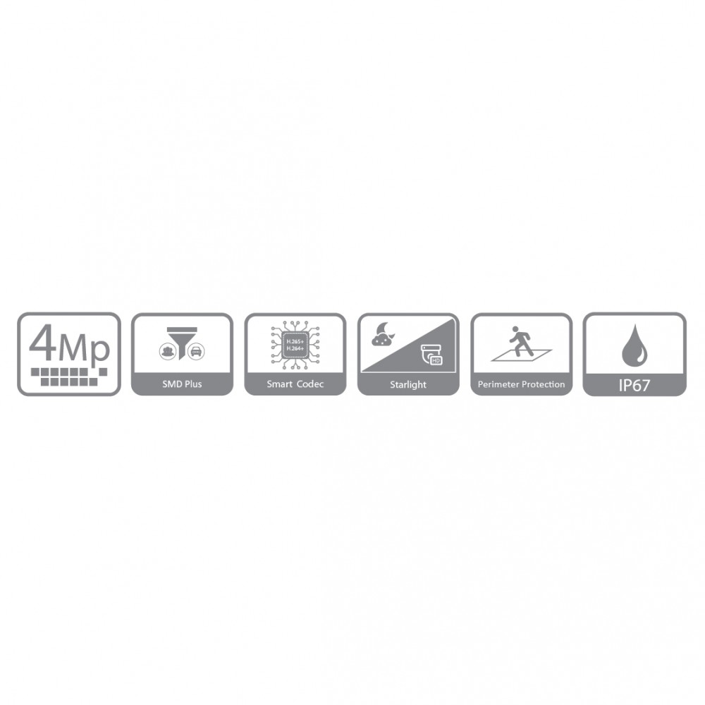 DH-IPC-HFW3441EP-SA-0280B Уличная цилиндрическая IP-видеокамера с ИИ 4Мп