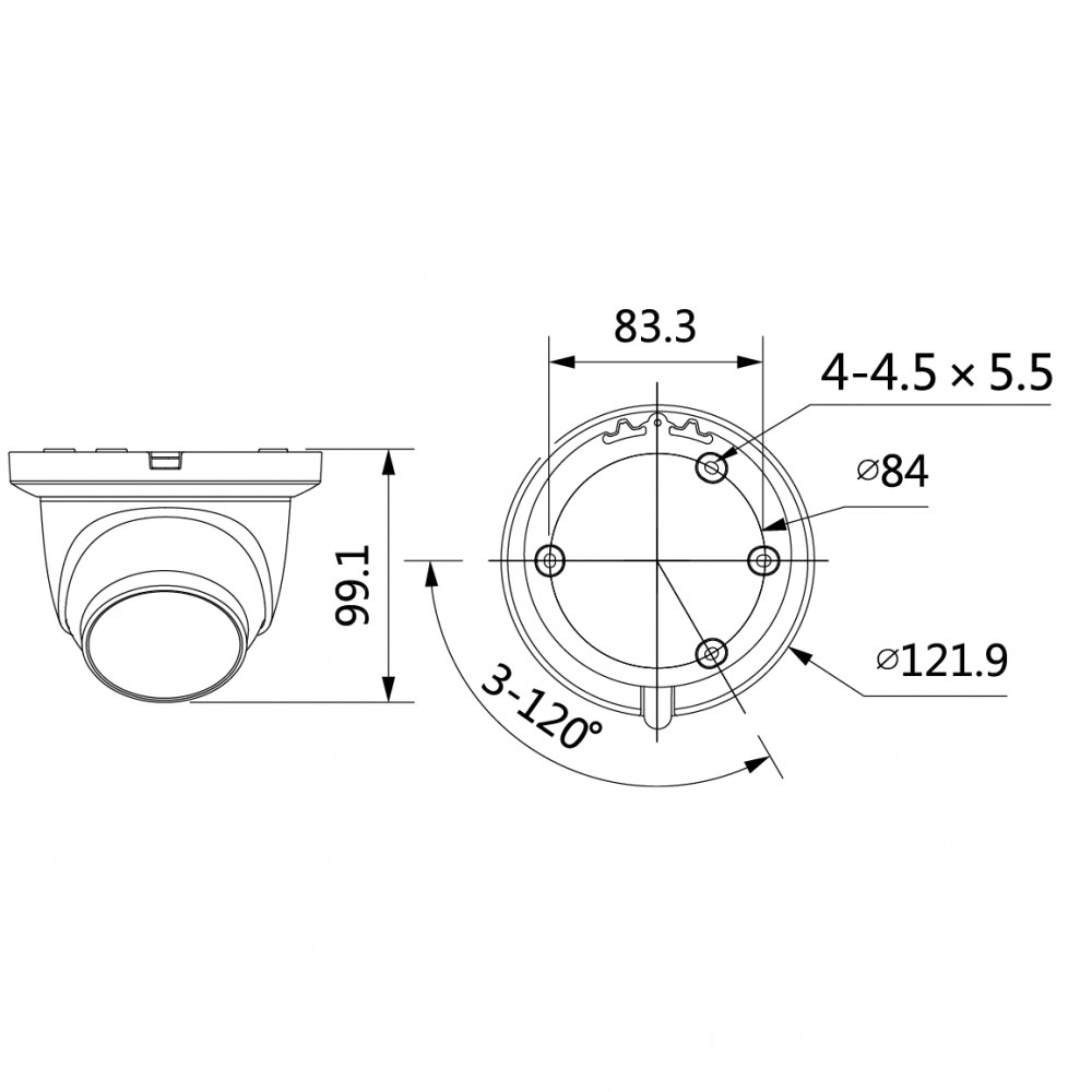 DH-IPC-HDW3441TMP-AS-0360B Уличная купольная IP-видеокамера с ИИ 4Мп
