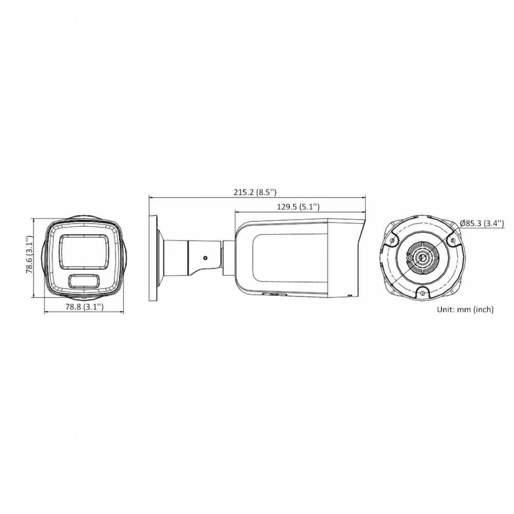 DS-2CD2087G2-LU (C) (4 мм) 8 Мп уличная цилиндрическая IP-камера