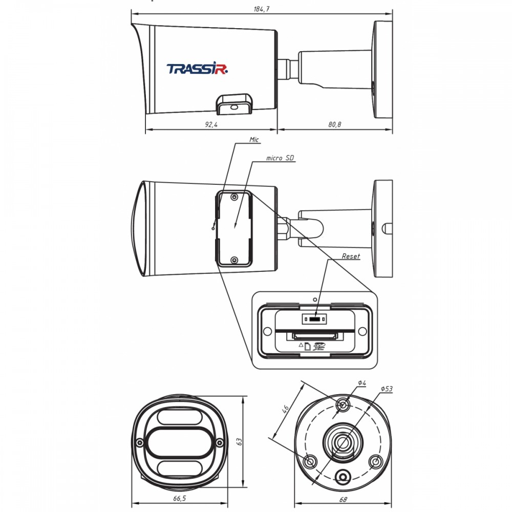 TR-D2221WDCL4 4.0 Уличная FTC IP-камера для полноцветной ночной съемки