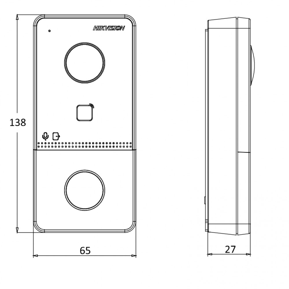 DS-KV6113-PE1 2Мп IP вызывная панель на одного абонента