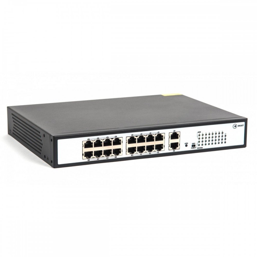 SKAT PoE-16E-2G Специализированный неуправляемый PoE коммутатор.