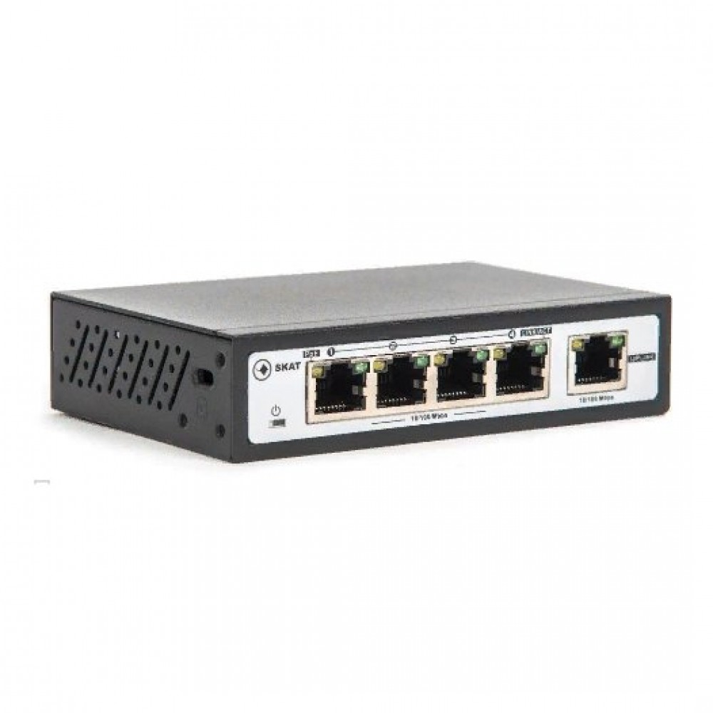 SKAT PoE-4E-1E Специализированный неуправляемый PoE коммутатор.