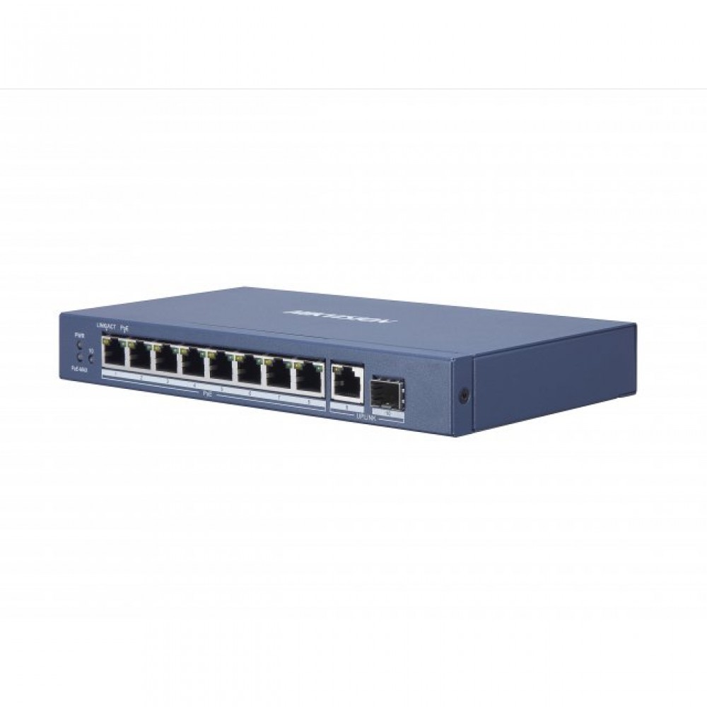 DS-3E0510P-E Коммутатор 8 гигабитных портов PoE