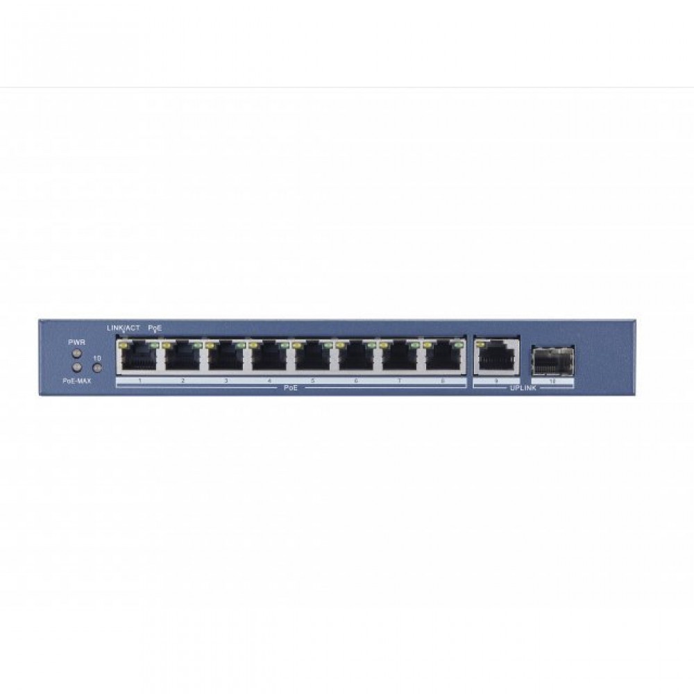 DS-3E0510P-E Коммутатор 8 гигабитных портов PoE