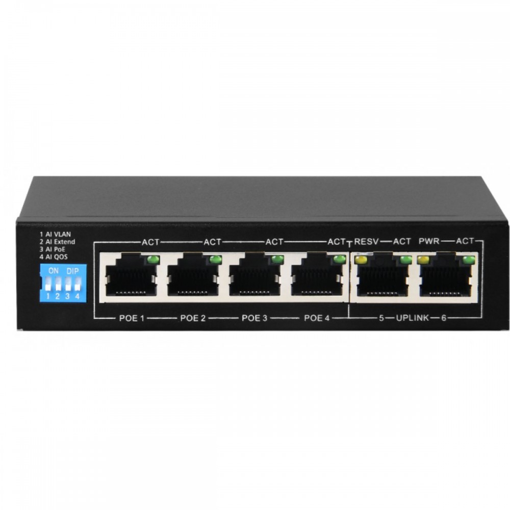 PND-04P-2M 6-портовый интеллектуальный PoE-коммутатор