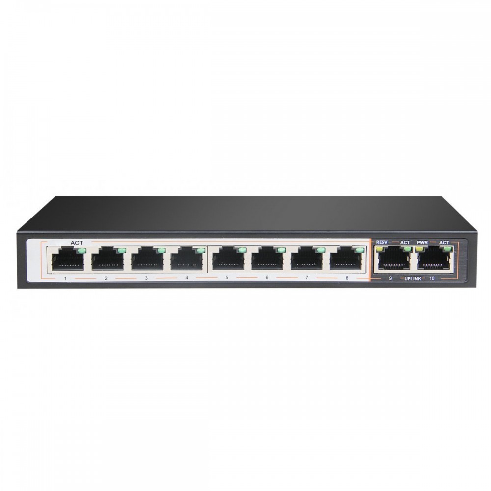 PND-08P-2G 10-портовый интеллектуальный PoE-коммутатор