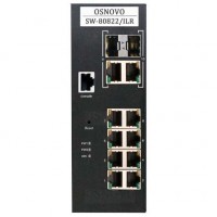 OSNOVO SW-80822/ILR Промышленный управляемый (L2+) PoE коммутатор Gigabit Ethernet на 10 портов.