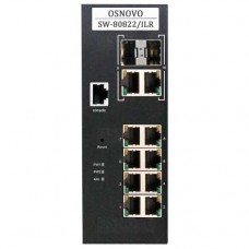 OSNOVO SW-80822/ILR Промышленный управляемый (L2+) PoE коммутатор Gigabit Ethernet на 10 портов.