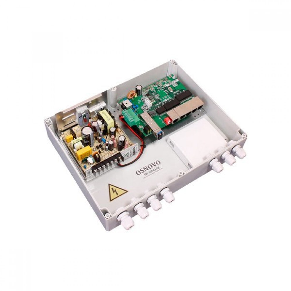 SW-80501/W Уличный PoE коммутатор Gigabit Ethernet на 6 портов.