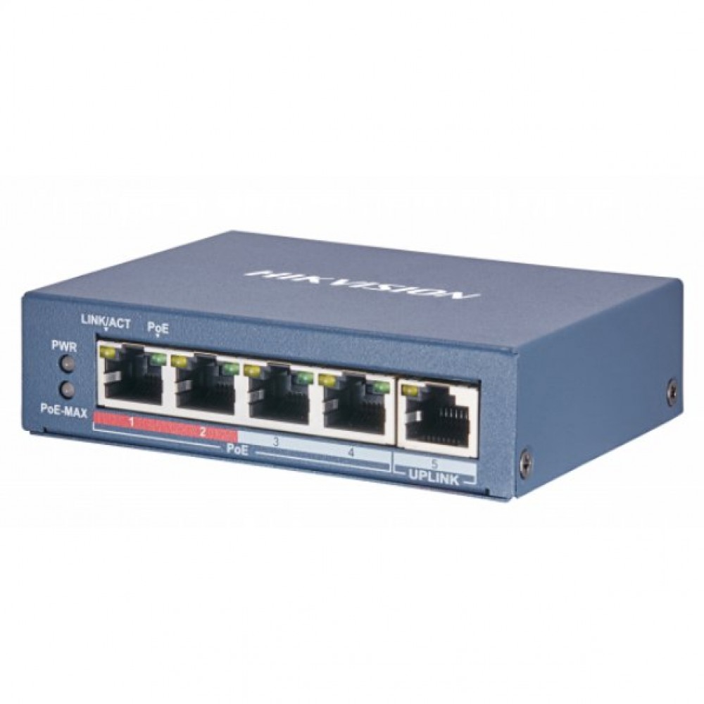 DS-3E0505P-E/M 4-портовый гигабитный неуправляемый PoE-коммутатор