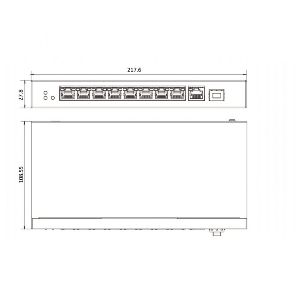 DS-3E0510P-E/M 8-портовый гигабитный неуправляемый PoE-коммутатор
