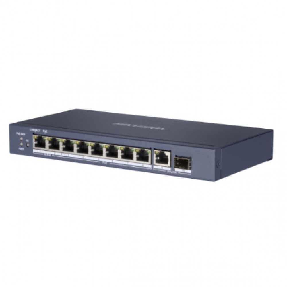 DS-3E0510HP-E  Коммутатор неуправляемый  с 10 портами Gigabit