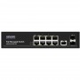 SW-80802/L(150W) Управляемый L2 PoE коммутатор Gigabit Ethernet на 8 RJ45 PoE+2 x GE SFP порта.