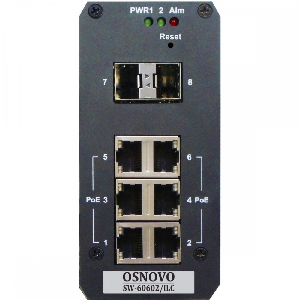 SW-60602/ILC Промышленный управляемый (Web Managed) PoE коммутатор на 8 портов.