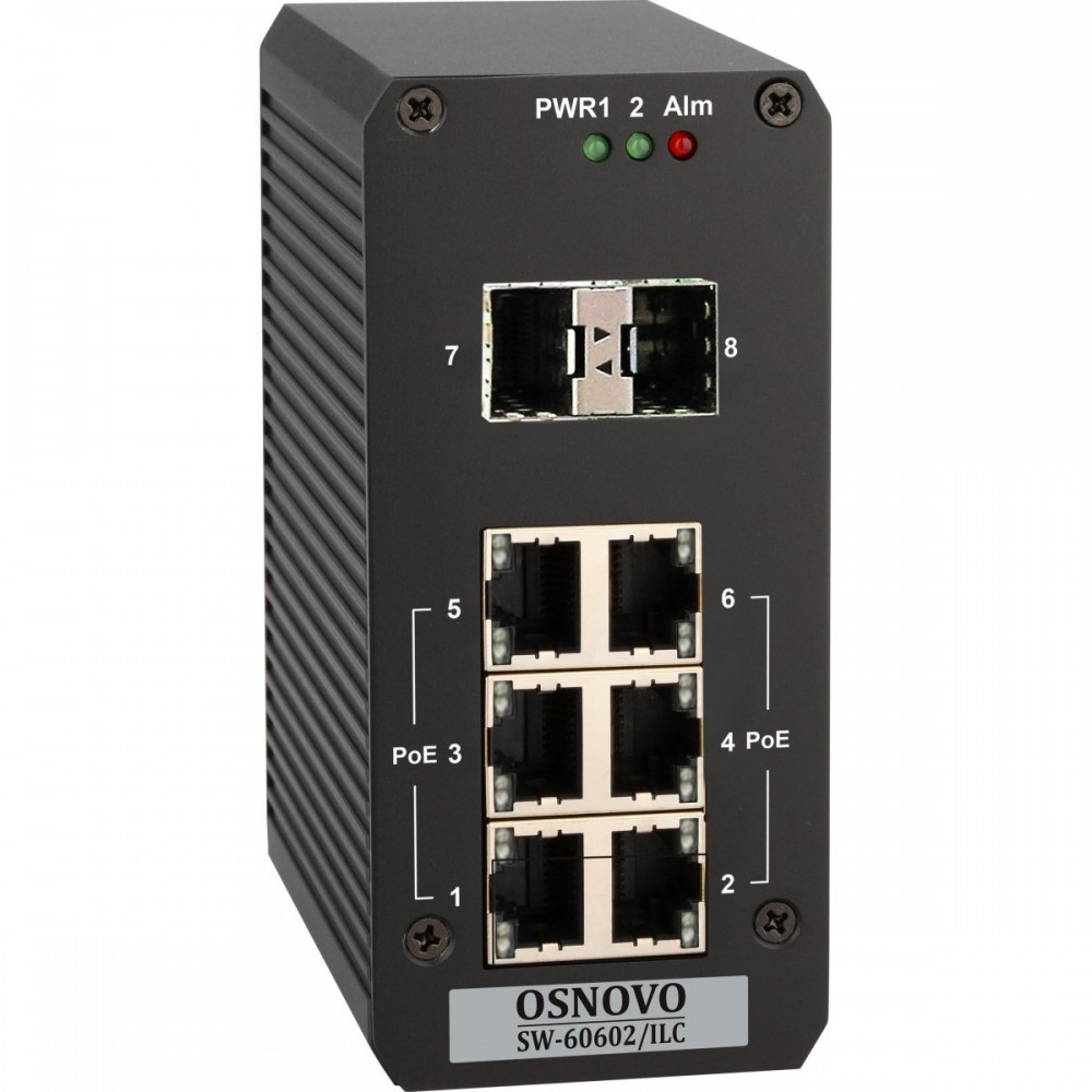 SW-60602/ILC Промышленный управляемый (Web Managed) PoE коммутатор на 8 портов.
