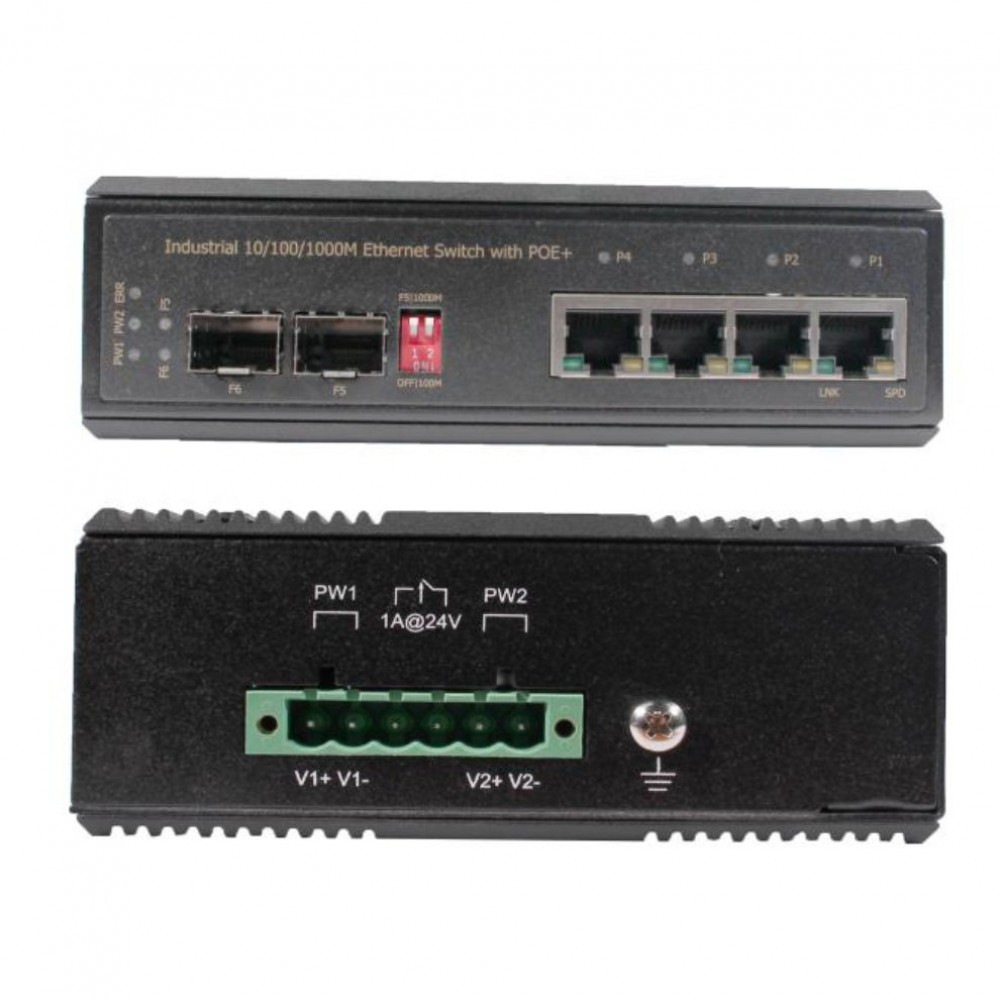 SW-8042/IF Промышленный Ultra PoE(60W) коммутатор Gigabit Ethernet на 6 портов