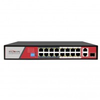 Polyvision PND-16P-2G1F Ultra 18-портовый неуправляемый PoE-коммутатор