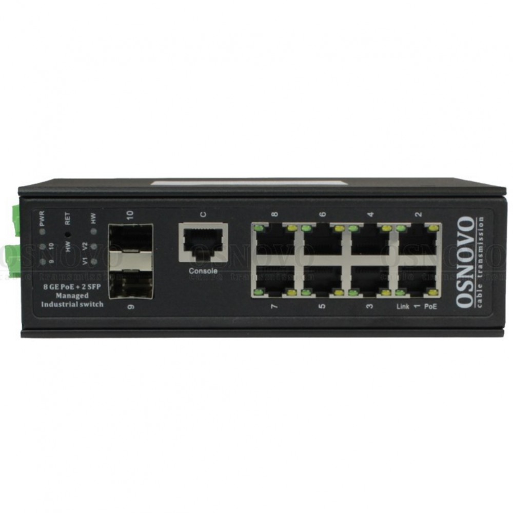SW-80802/ILS(port 90W,300W) Промышленный управляемый (L2+) HiPoE коммутатор