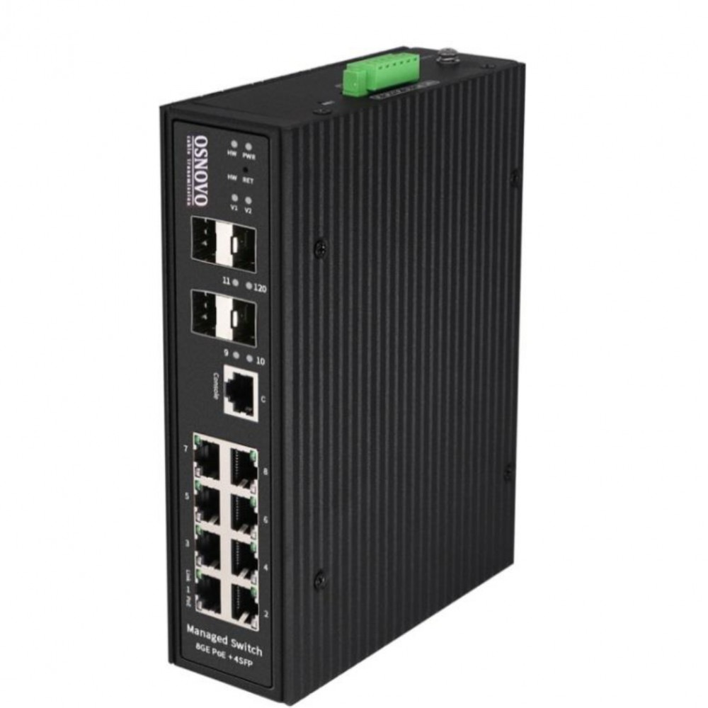 SW-80804/ILS(port 90W,720W) Промышленный управляемый (L2+) Ultra PoE коммутатор