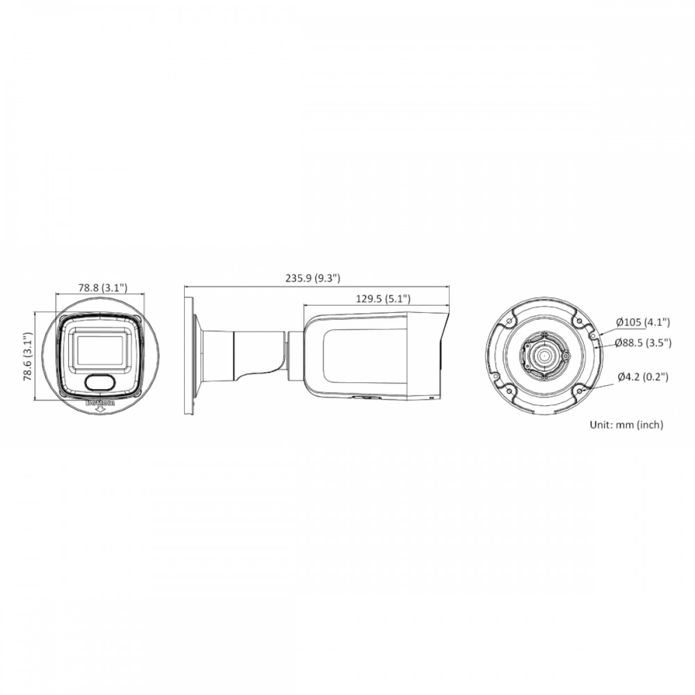 DS-2CD3026G2-IS(C) (4 мм) 2 Мп цилиндрическая IP-камера AcuSense