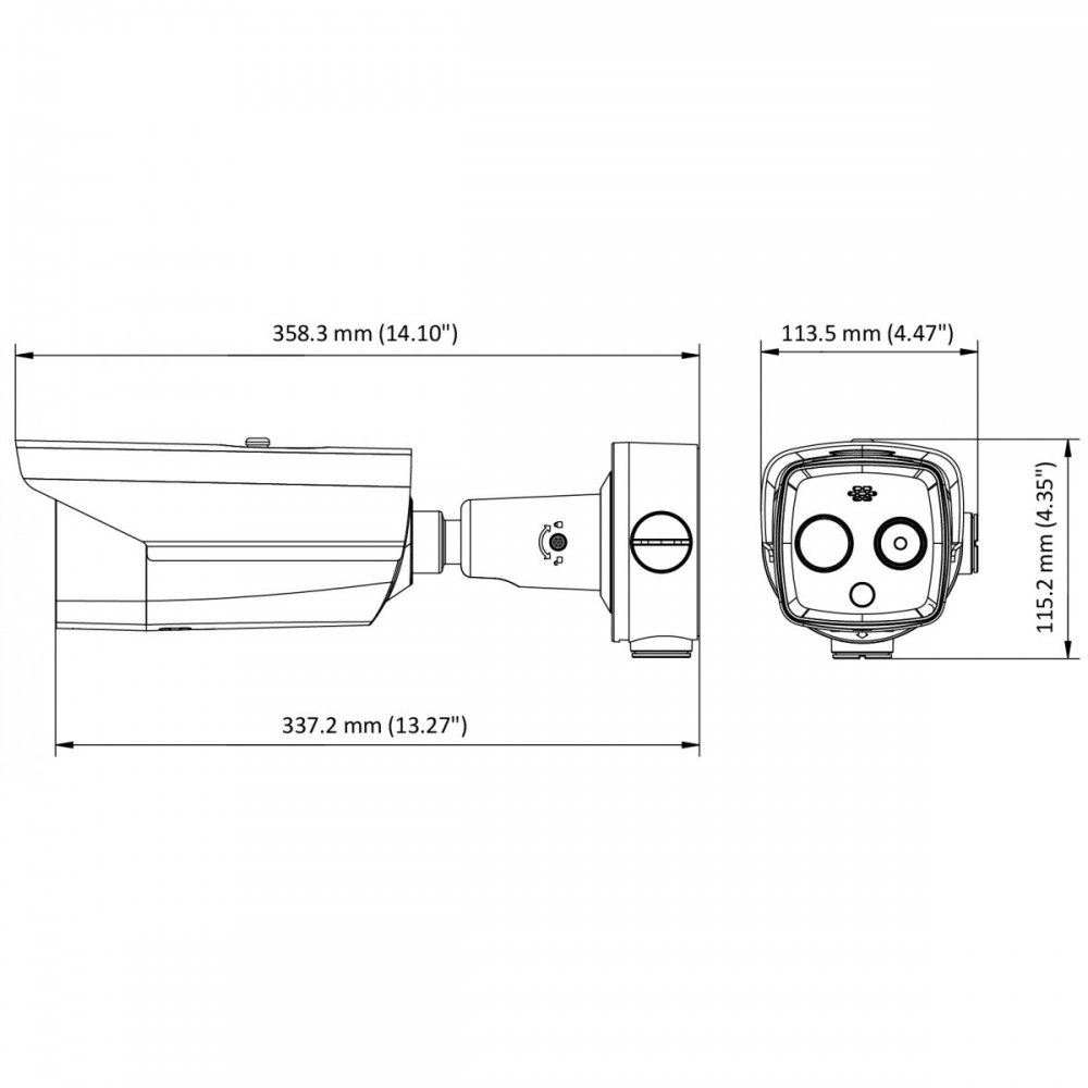 DS-2TD2617-3/PA (3.1 мм) Двухспектральный цилиндрический тепловизор