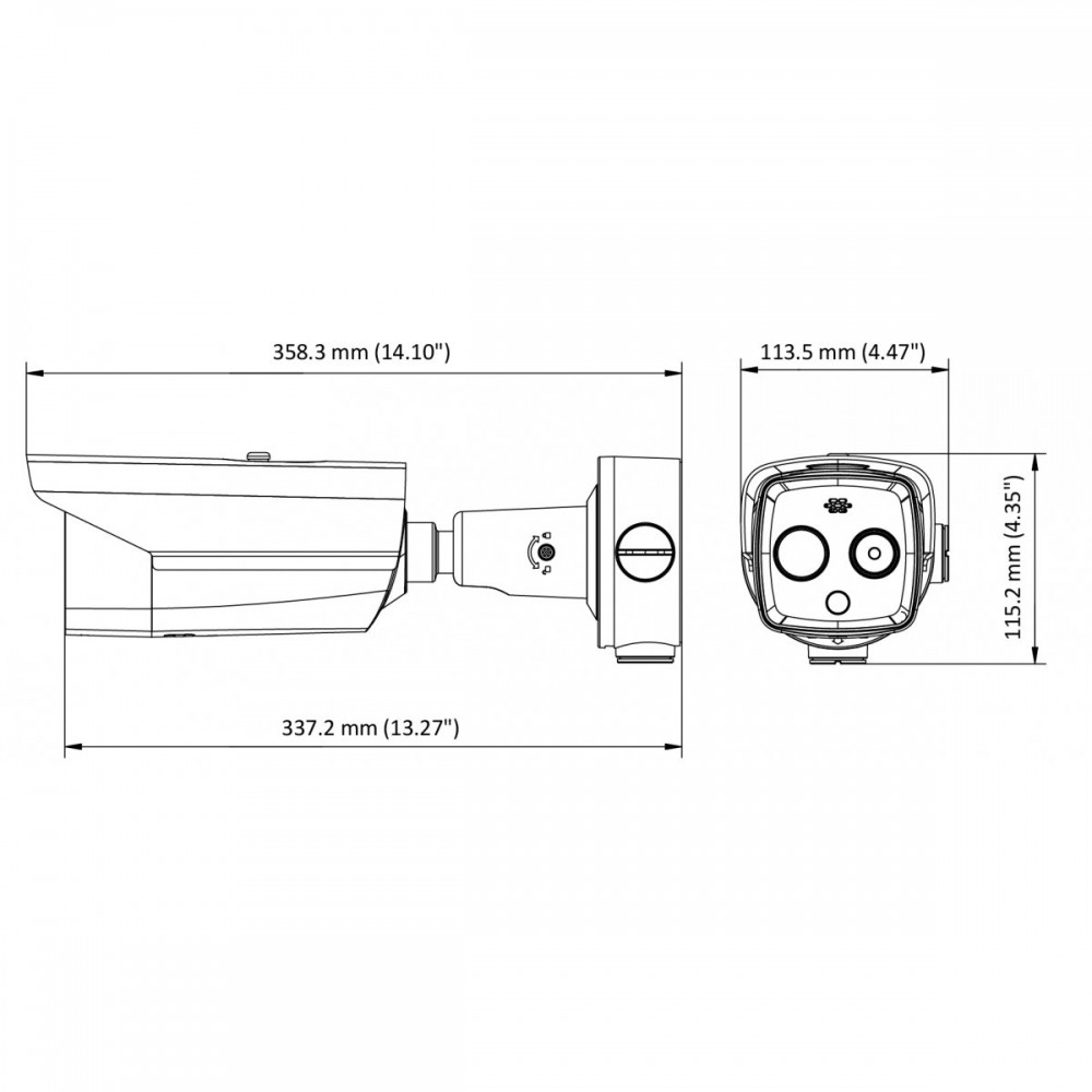 DS-2TD2617-6/PA (6.2 мм) Двухспектральный цилиндрический тепловизор