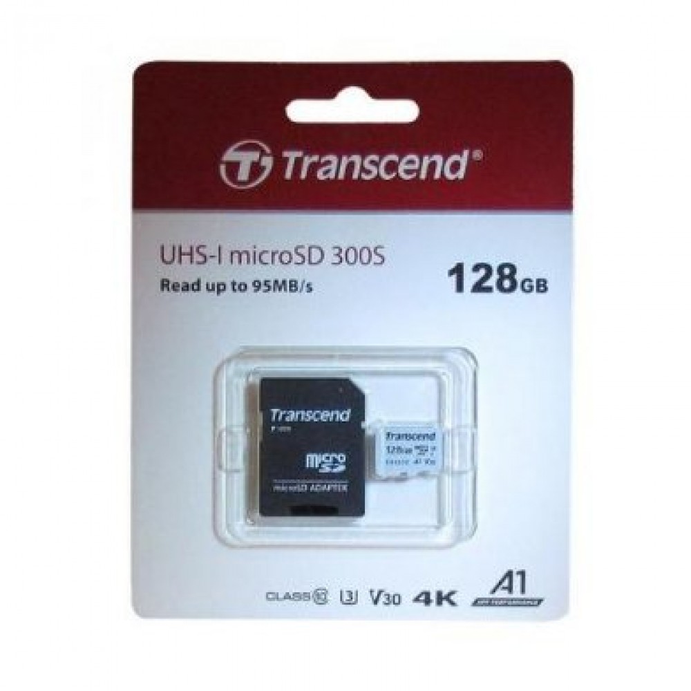 Карта памяти microSDXC UHS-I U3 TRANSCEND 128 ГБ