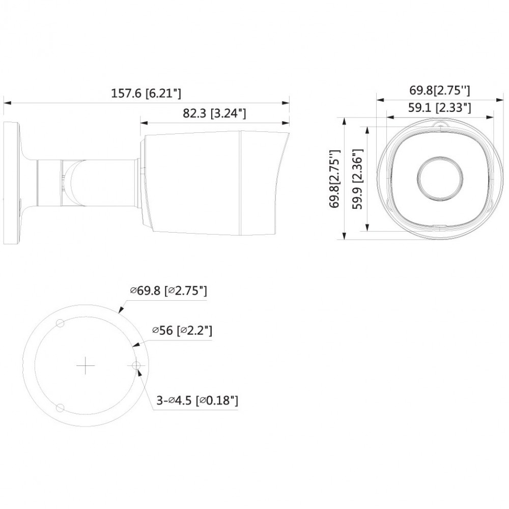 EZ-HAC-B2A41P-0360B-DIP Камера видеонаблюдения HDCVI цилиндрическая