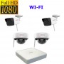 Комплект видеонаблюдения для дома с 4 Wi-Fi камерами FullHD (уличные+внутренние) облачное подключени