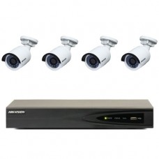 Комплект IP видеонаблюдения Склад-4IR IP-4Mpix на 4 уличных IP камеры для склада 100 кв. метров с качеством записи 4 Мпикс и встроенным датчиком движения