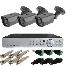 Комплект видеонаблюдения Parking-3IRV AHD-2 Мпикс для автостоянки с записью в темное время суток