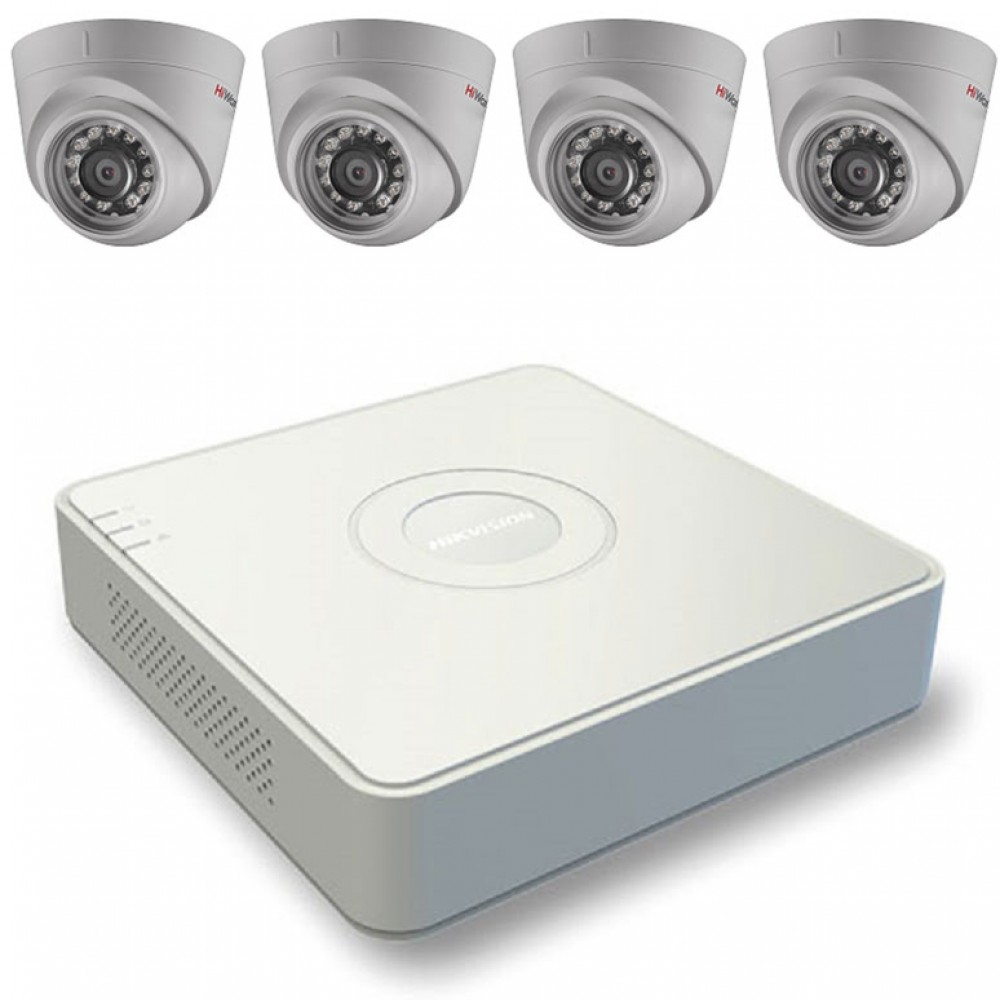 Комплект видеонаблюдения Дом-4IR IP-2Mpix с разрешением записи 2 Мпикс и ИК подсветкой до 20 метров
