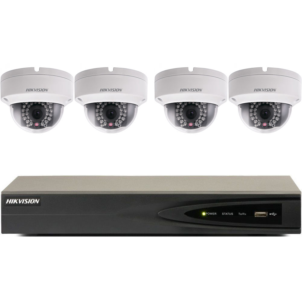 Комплект видеонаблюдения Дом-4IR IP-4Mpix на 4 IP камеры с ИК подсветкой 30 метров и разрешением 4 Мпикс