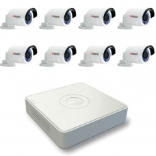 Комплект видеонаблюдения Дача-8IR IP-1,3Mpix на 8 IP камер с разрешением 1,3 Мпикс и ИК подсветкой 15 метров. Регистратор оснащен питанием для камер